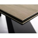 Стол обеденный SIGNAL SALVADORE Ceramic Sabbia светло-коричневый/черный мат 160-240/90